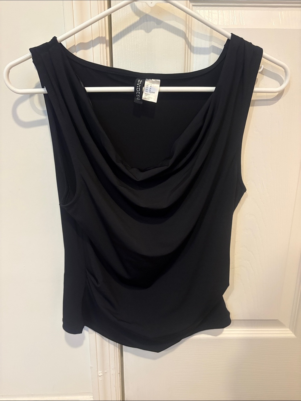 H&M Black Draped Cowl Neck Camisole